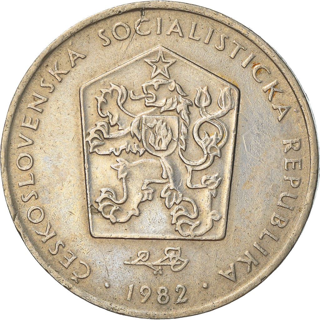 Czechoslovakia 2 Koruny Coin | Hammer | Sickle | Star | Linden Leaf | KM75 | 1972 - 1990