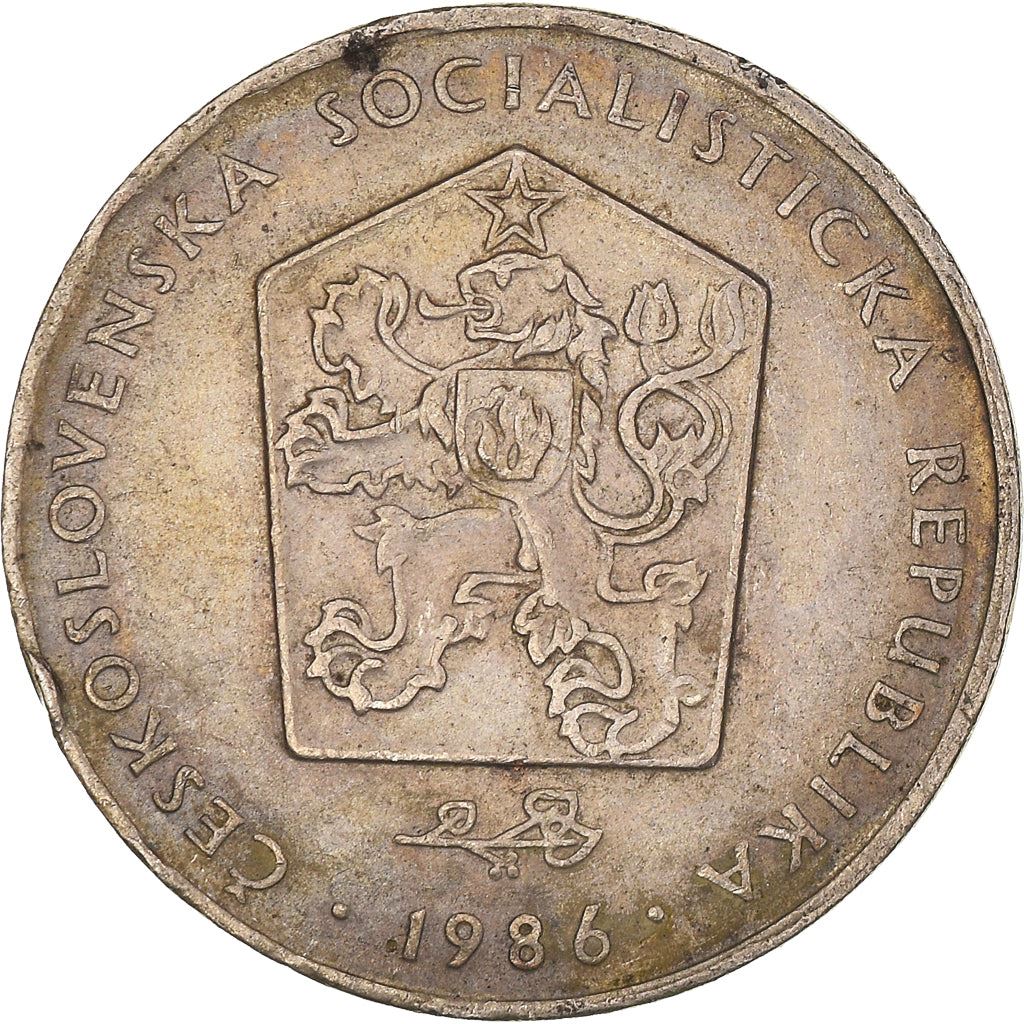 Czechoslovakia 2 Koruny Coin | Hammer | Sickle | Star | Linden Leaf | KM75 | 1972 - 1990