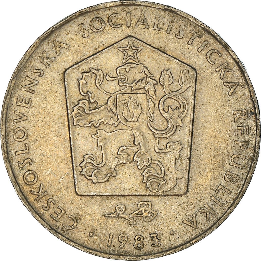 Czechoslovakia 2 Koruny Coin | Hammer | Sickle | Star | Linden Leaf | KM75 | 1972 - 1990