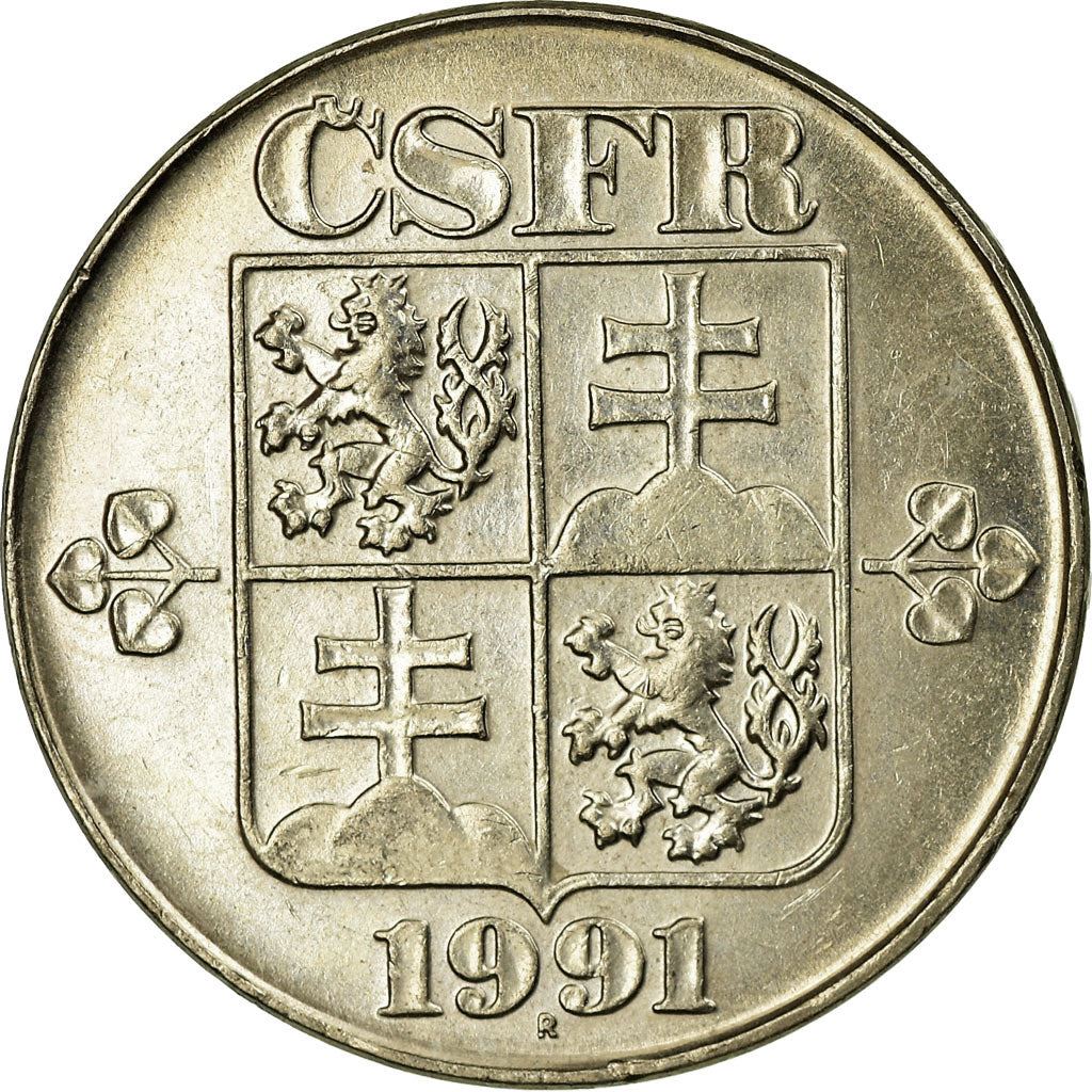 Czechoslovakia | 2 Koruny Coin | Linden Leaf | KM148 | 1991 - 1992