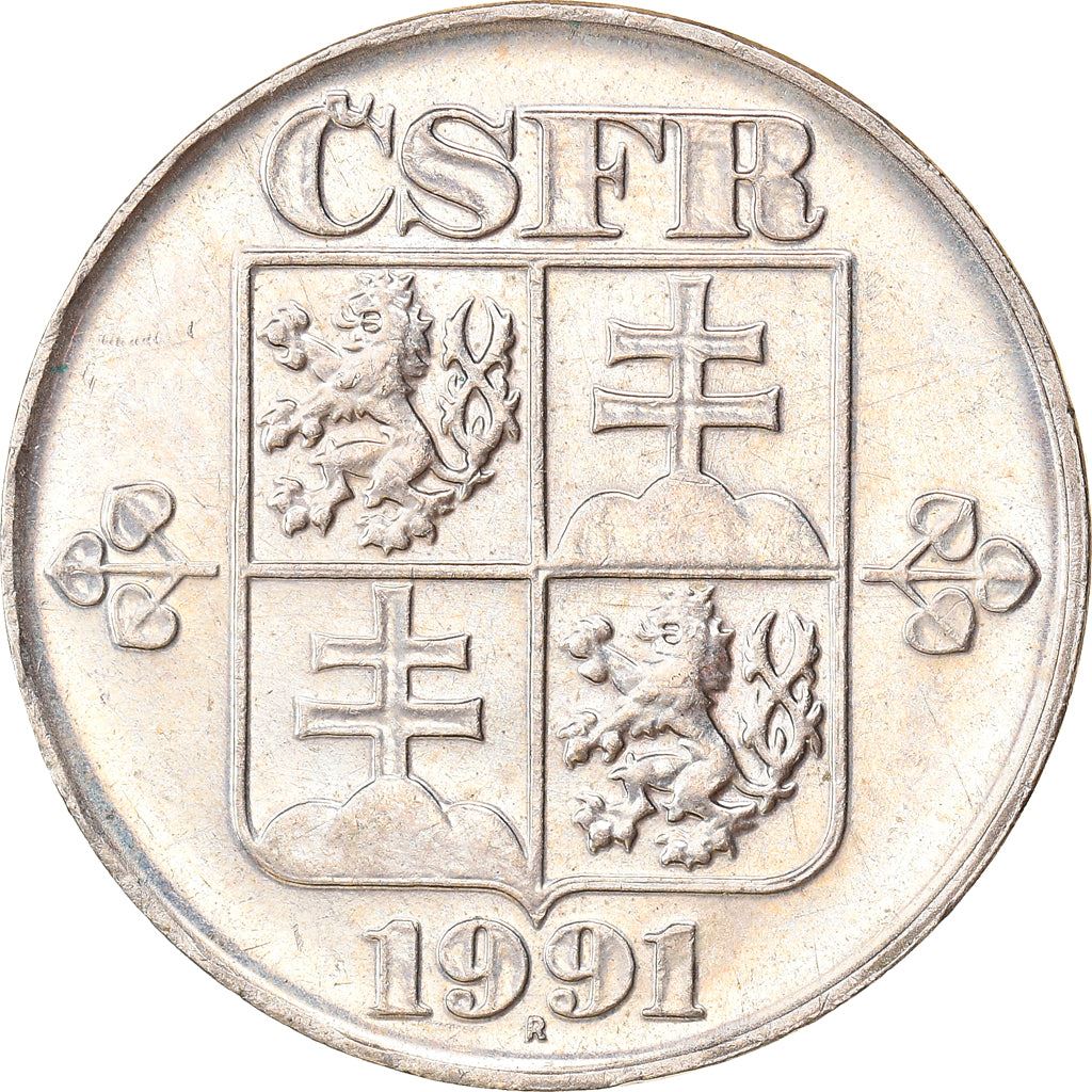 Czechoslovakia | 2 Koruny Coin | Linden Leaf | KM148 | 1991 - 1992