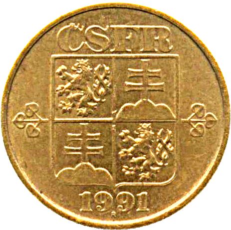 Czechoslovakia | 20 Haleru Coin | CSFR state shield | Km:143 | 1991 - 1992