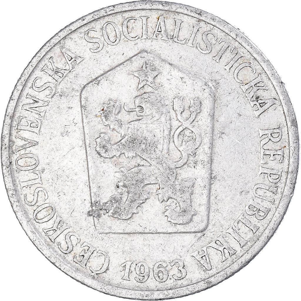 Czechoslovakia 25 Haleru Coin | Lion | Linden Wreath | Star | KM54 | 1962 - 1964