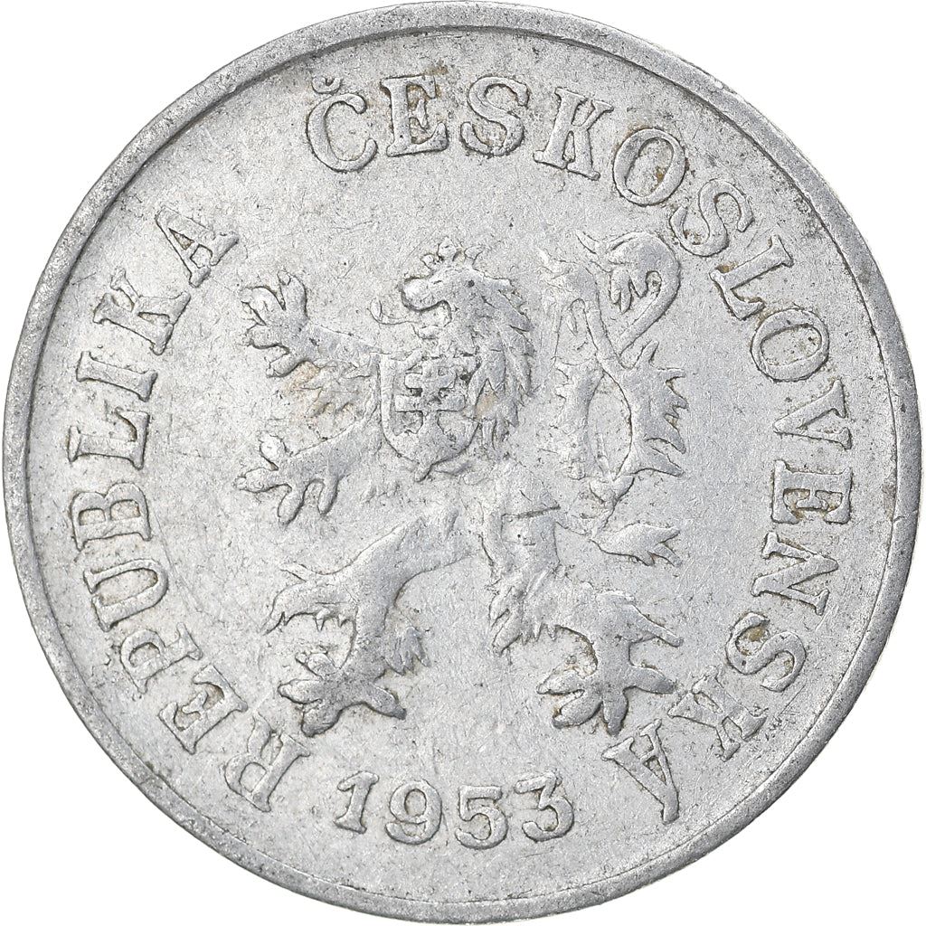 Czechoslovakia | 5 Haleru Coin | Lion | Linden Wreath | KM37 | 1953 - 1955