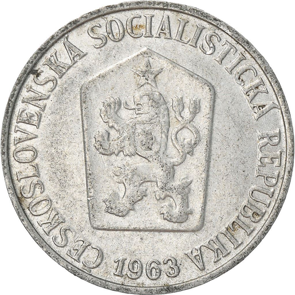 Czechoslovakia 5 Haleru Coin | Lion | Linden Wreath | Star | KM53 | 1962 - 1976