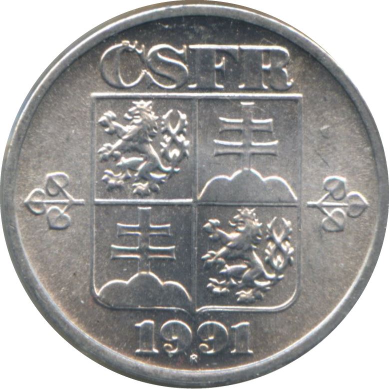 Czechoslovakia 5 Haleru / Hellers Coin | KM150 | 1991 - 1992