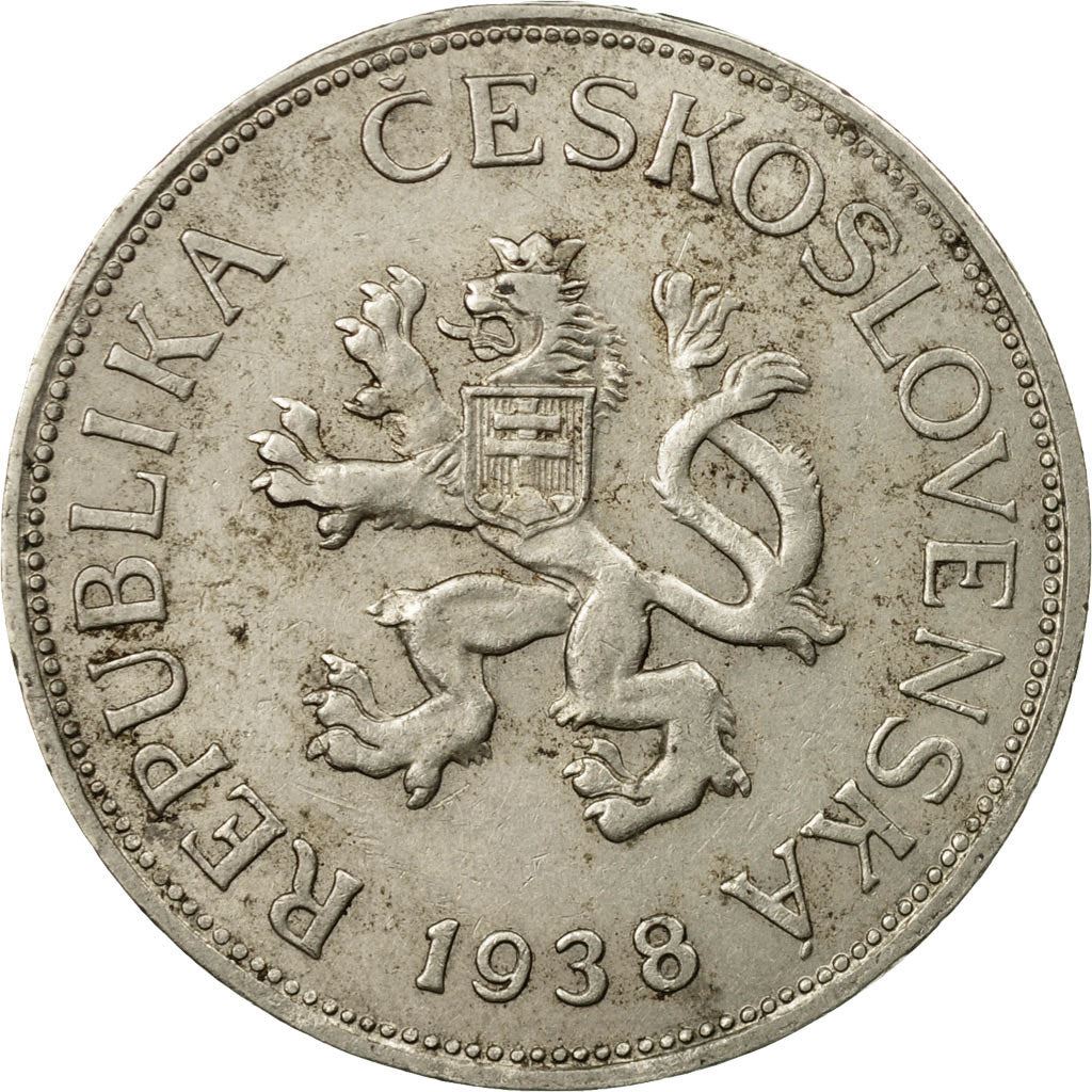 Czechoslovakia 5 Korun Coin | Factory | Lion | KM11a | 1937 - 1938