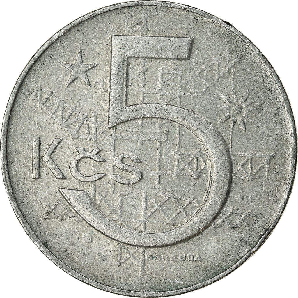 Czechoslovakia 5 Korun Coin | Flower | Crane | Star | KM60 | 1966 - 1990