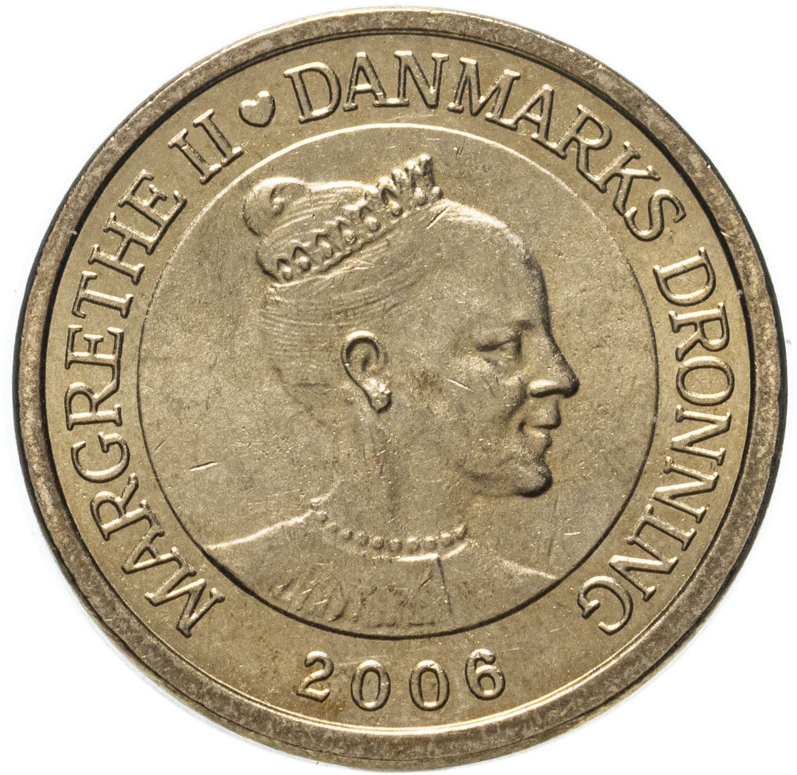 Danish 10 Kroner Coin | Margrethe II 4th portrait | Snow Queen | KM914 | Denmark | 2006