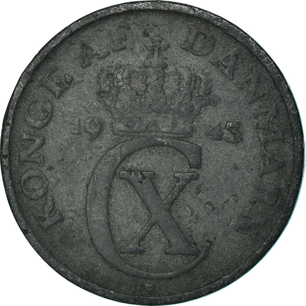 Danish Coin 1 Øre | Christian X German Occupation | Oak Branch | KM832 | Denmark | 1941 - 1946