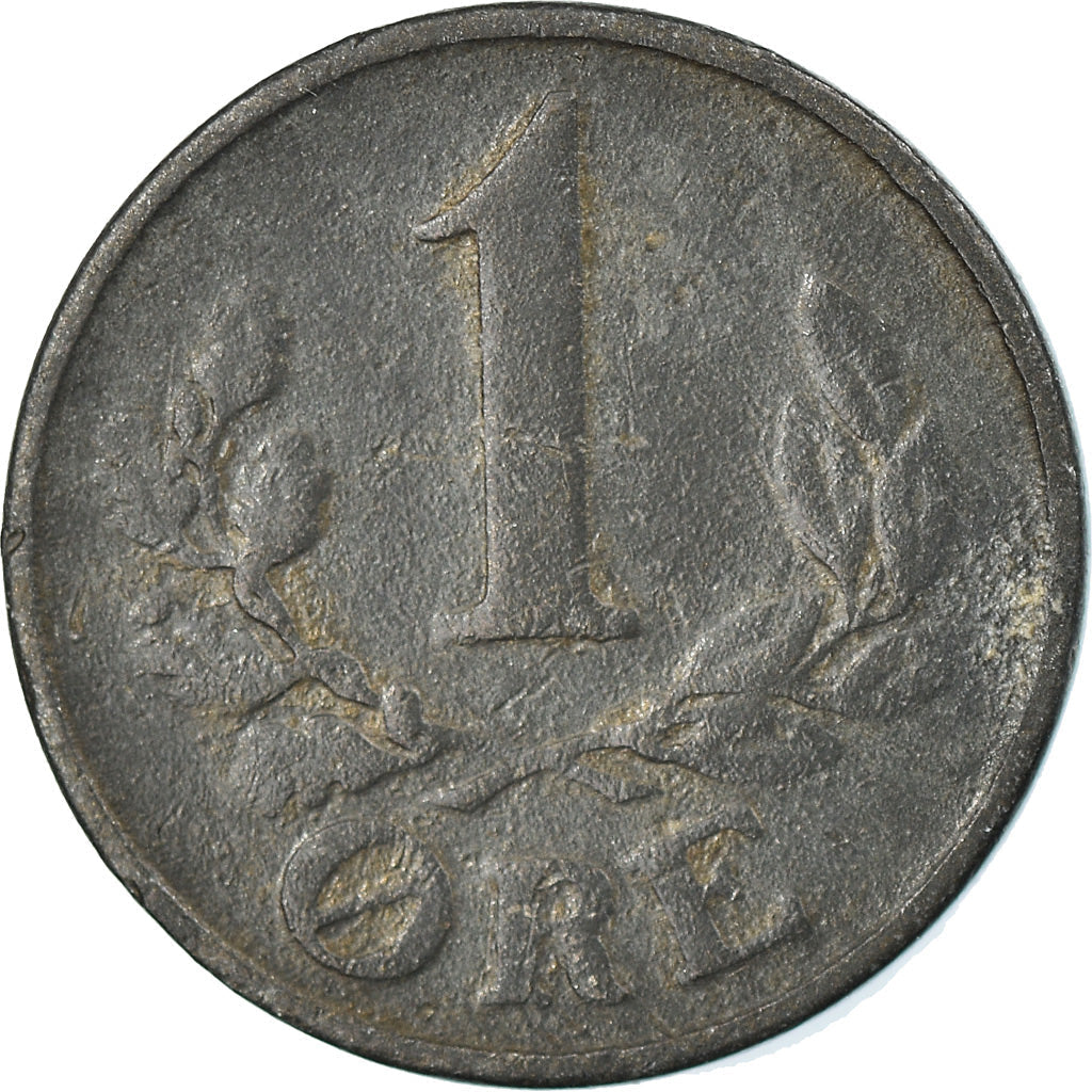 Danish Coin 1 Øre | Christian X German Occupation | Oak Branch | KM832 | Denmark | 1941 - 1946