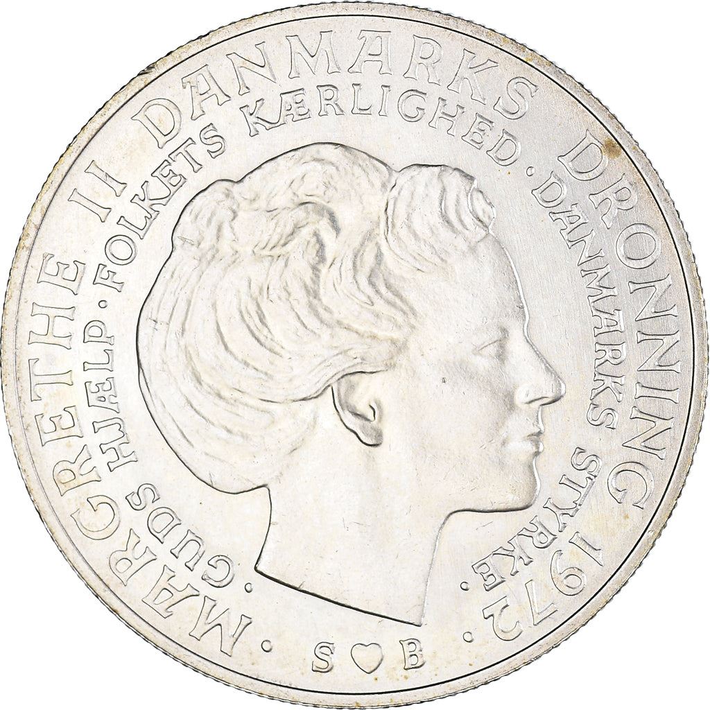 Danish Coin 10 Kroner | Queen Margrethe II | King Frederik IX | KM858 | Denmark | 1972