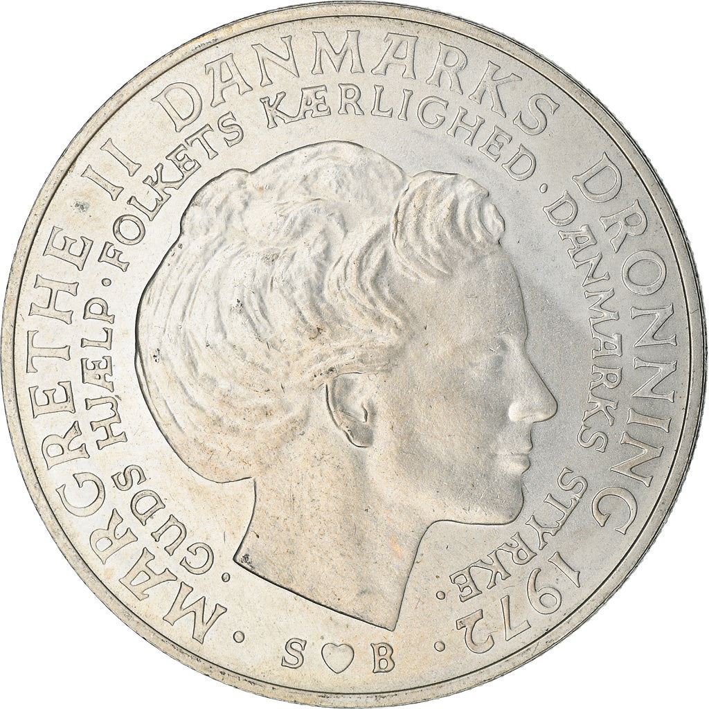 Danish Coin 10 Kroner | Queen Margrethe II | King Frederik IX | KM858 | Denmark | 1972