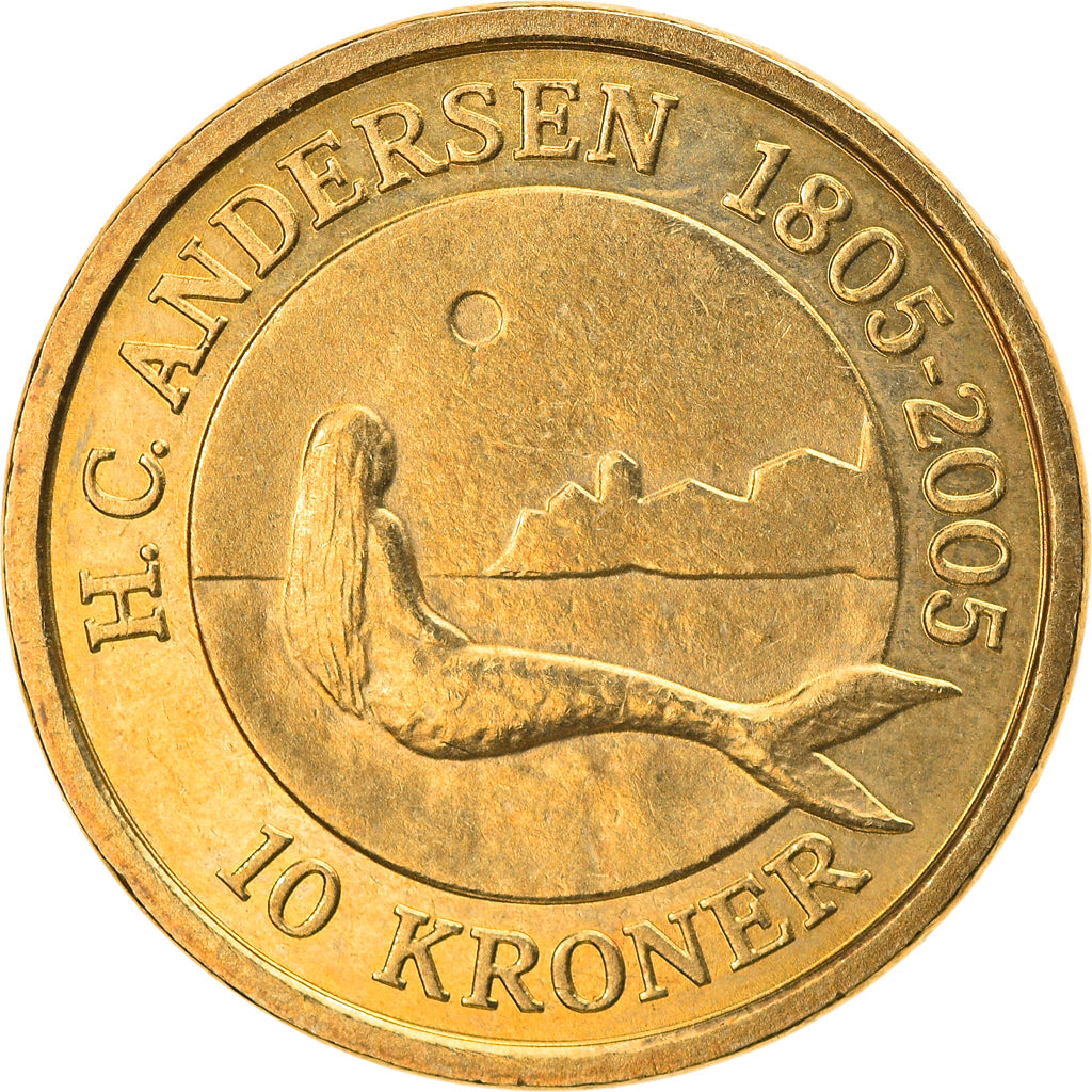 Danish Coin 10 Kroner | Queen Margrethe II | Little Mermaid | KM900 | Denmark | 2005