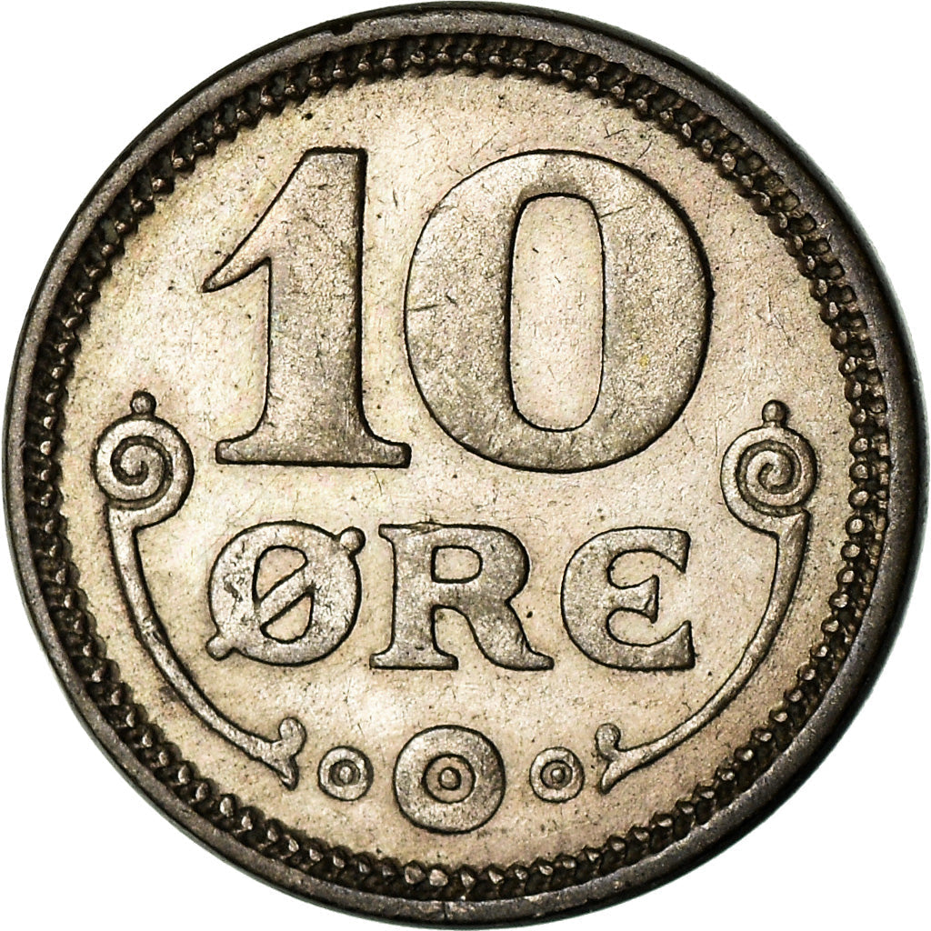 Danish Coin 10 Øre | Christian X | KM818 | Denmark | 1914 - 1919