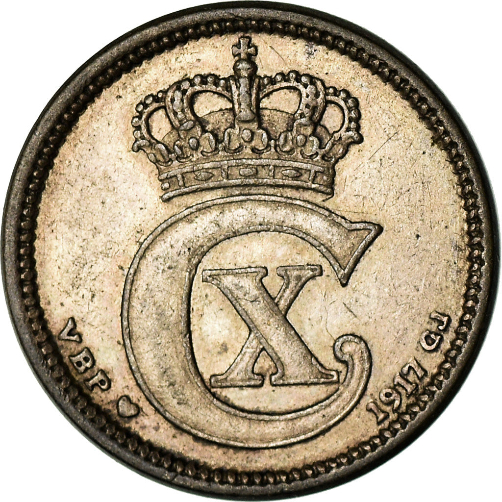 Danish Coin 10 Øre | Christian X | KM818 | Denmark | 1914 - 1919