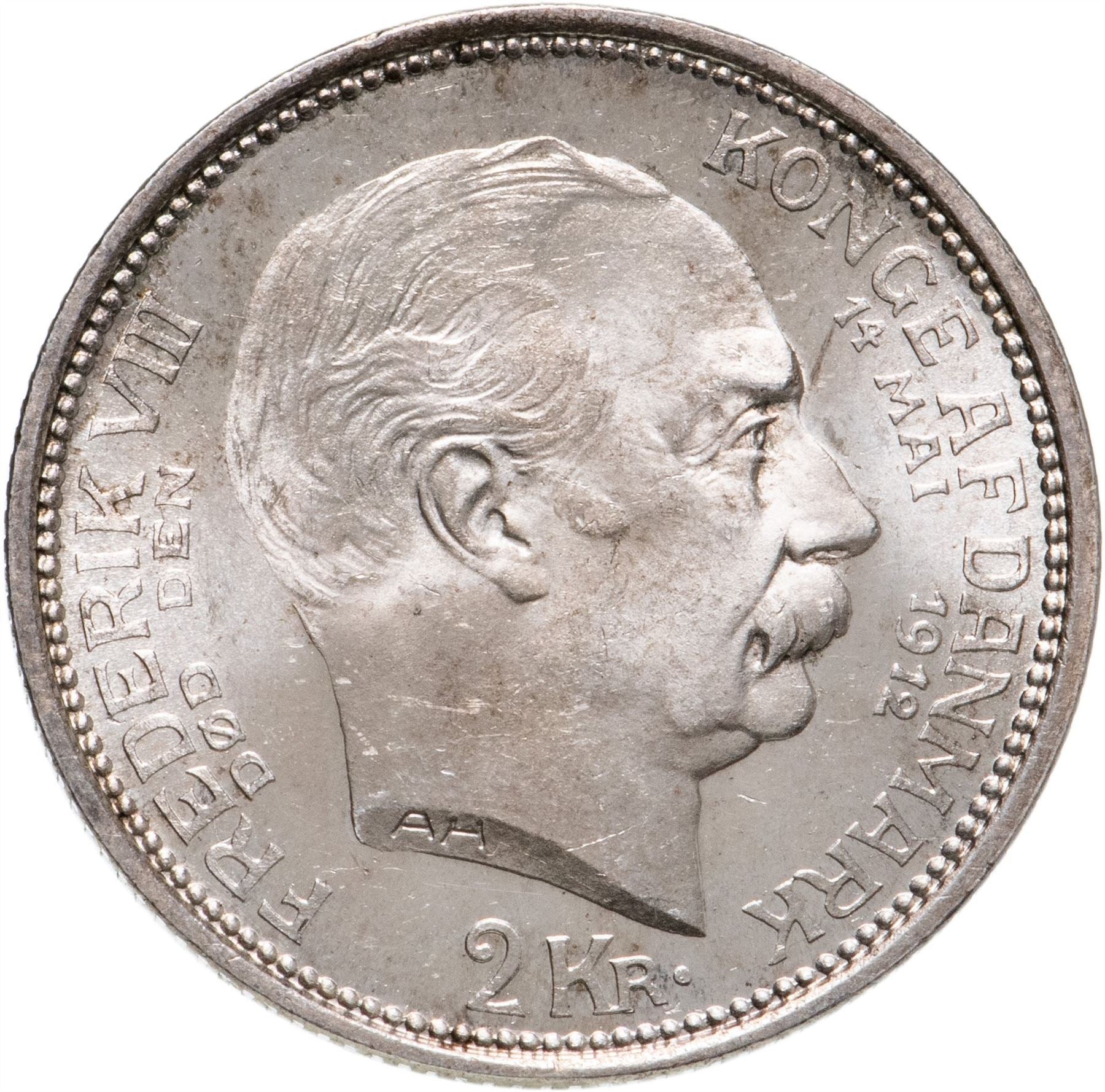 Danish Coin 2 Kroner | Christian X | Frederik VIII Death | KM811 | Denmark | 1912