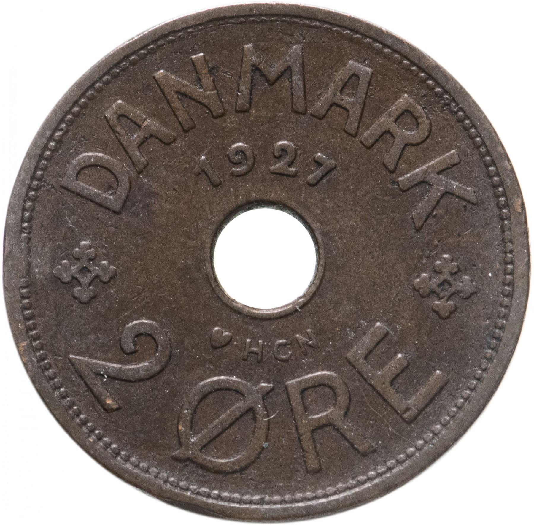 Danish Coin 2 Øre | Christian X | KM827 | Denmark | 1926 - 1940