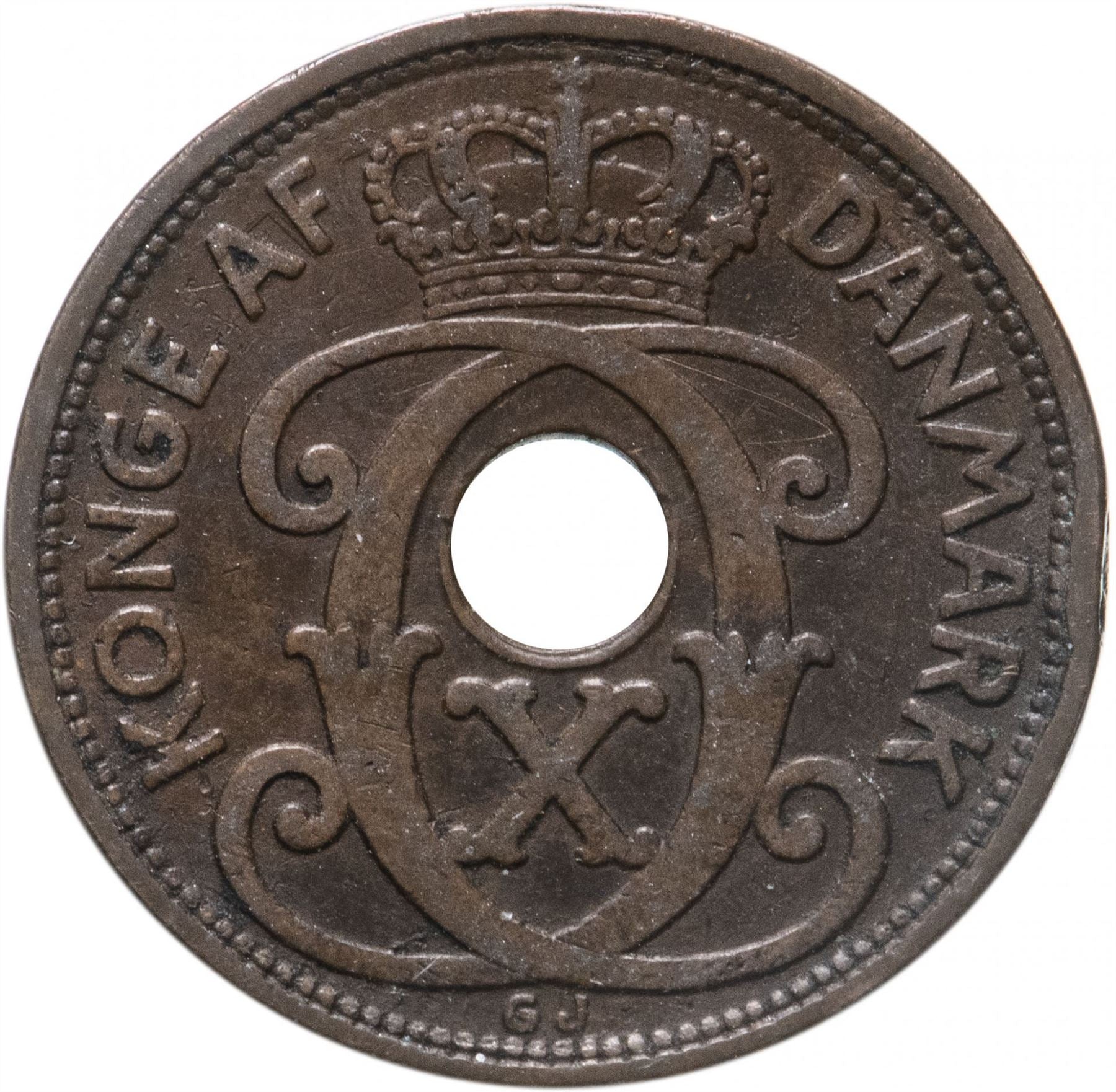 Danish Coin 2 Øre | Christian X | KM827 | Denmark | 1926 - 1940