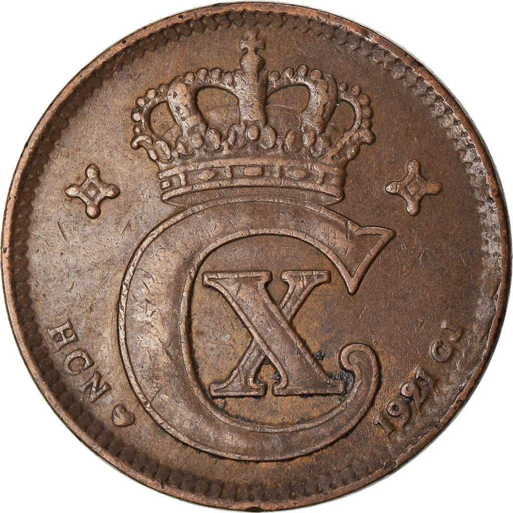 Danish Coin 2 Øre | King Christian X Monogram | Norse Scroll | KM813 | Denmark | 1913 - 1923