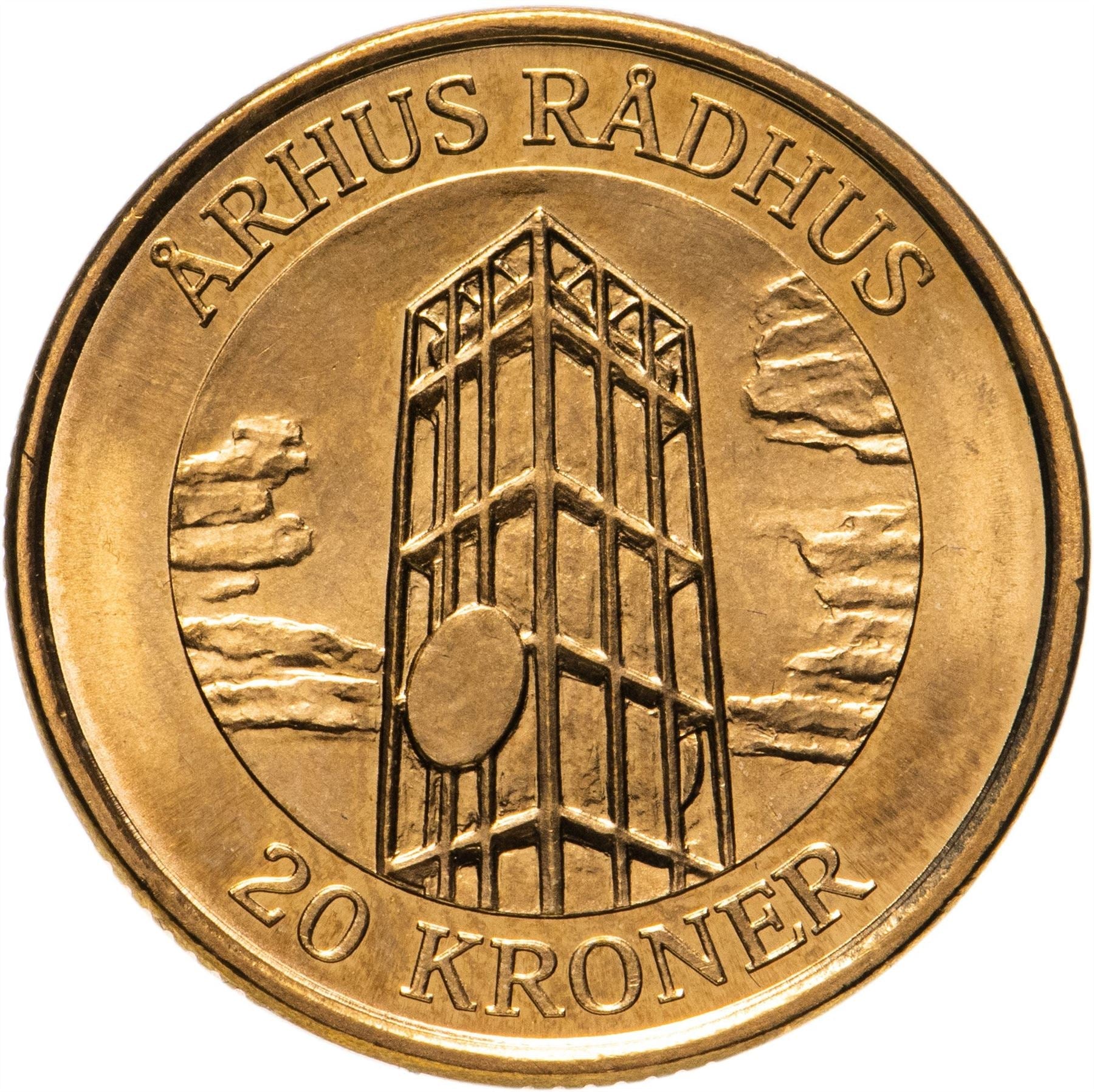 Danish Coin 20 Kroner | Queen Margrethe II | Århus City Hall | KM889 | Denmark | 2002