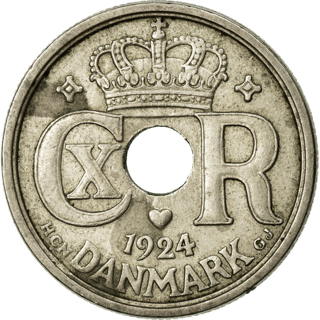 Danish Coin 25 Øre | Christian X | German Occupation | KM823 | Denmark | 1924 - 1947