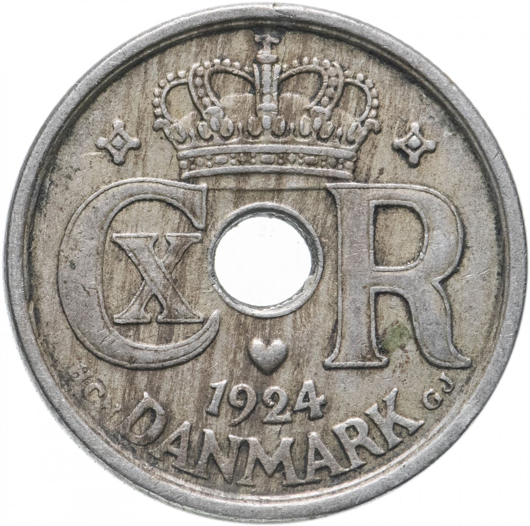 Danish Coin 25 Øre | Christian X | German Occupation | KM823 | Denmark | 1924 - 1947