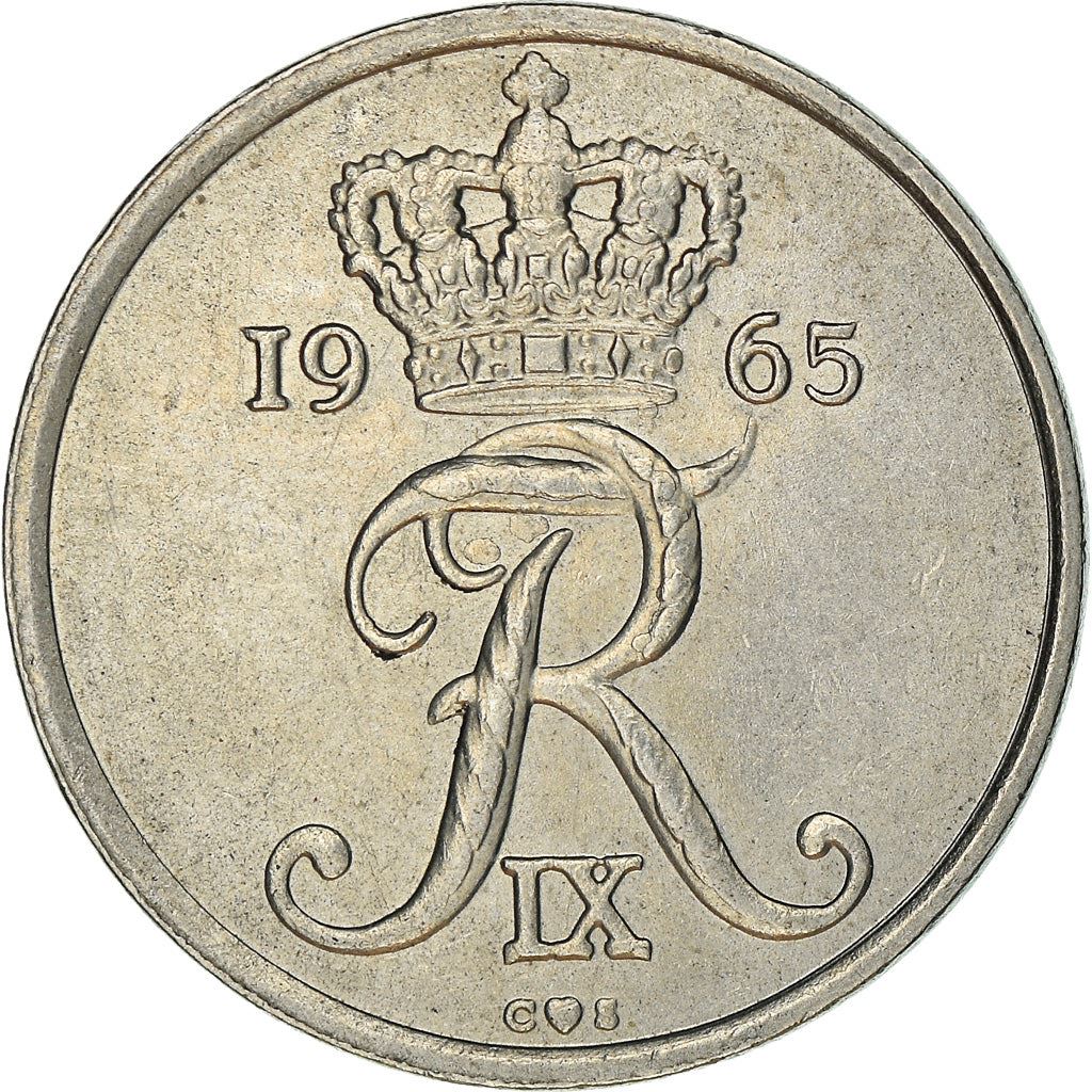 Danish Coin 25 Øre | King Frederik IX | Oak Tree | KM850 | Denmark | 1960 - 1967