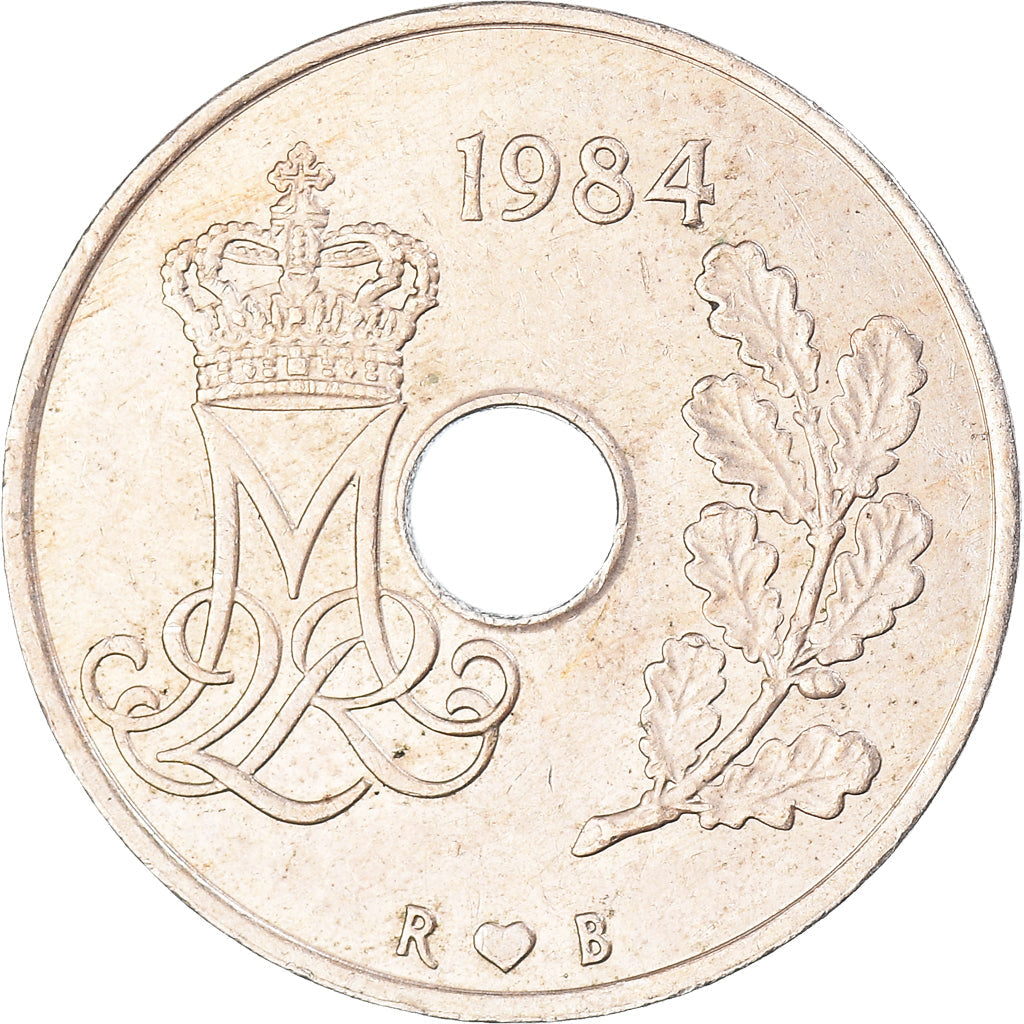 Danish Coin 25 Øre | Queen Margrethe II | Barley Ears | KM861 | Denmark | 1973 - 1988