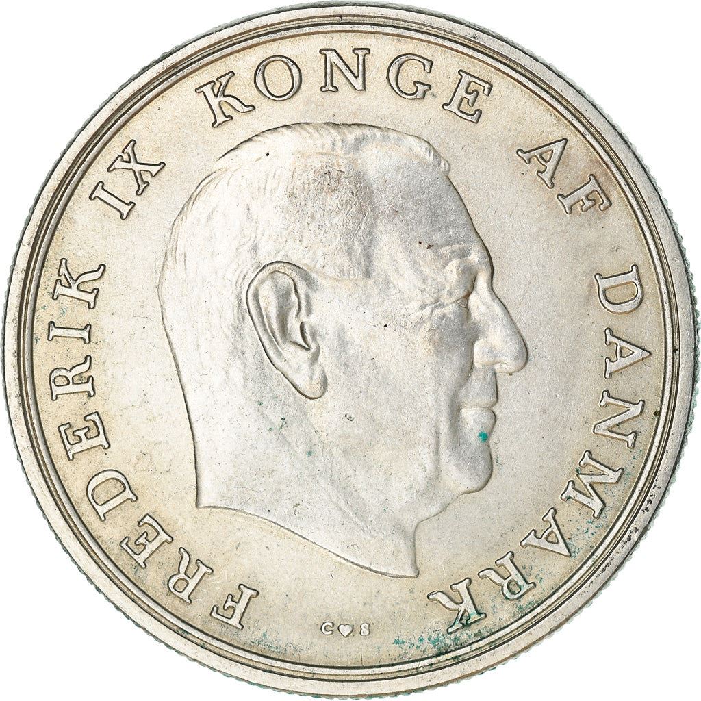 Danish Coin 5 Kroner | Frederik IX Wedding | Peincess Anne Marie | KM854 | Denmark | 1964