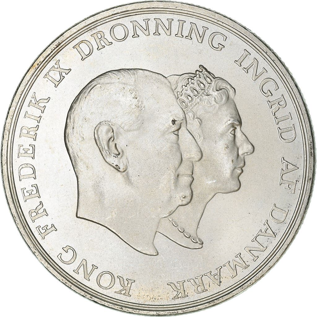 Danish Coin 5 Kroner | Queen Frederik IX Silver Wedding Anniversary | KM852 | Denmark | 1960