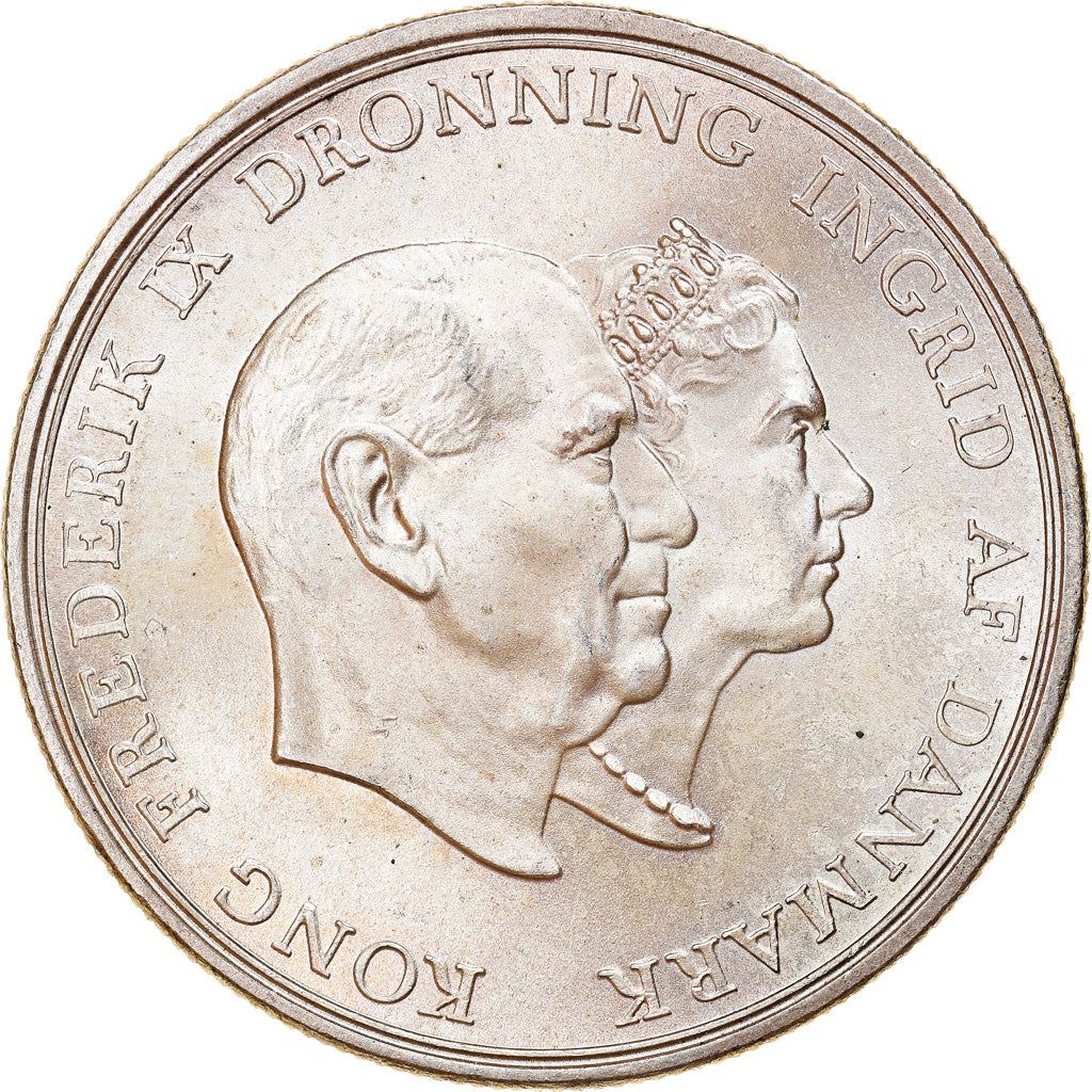 Danish Coin 5 Kroner | Queen Frederik IX Silver Wedding Anniversary | KM852 | Denmark | 1960