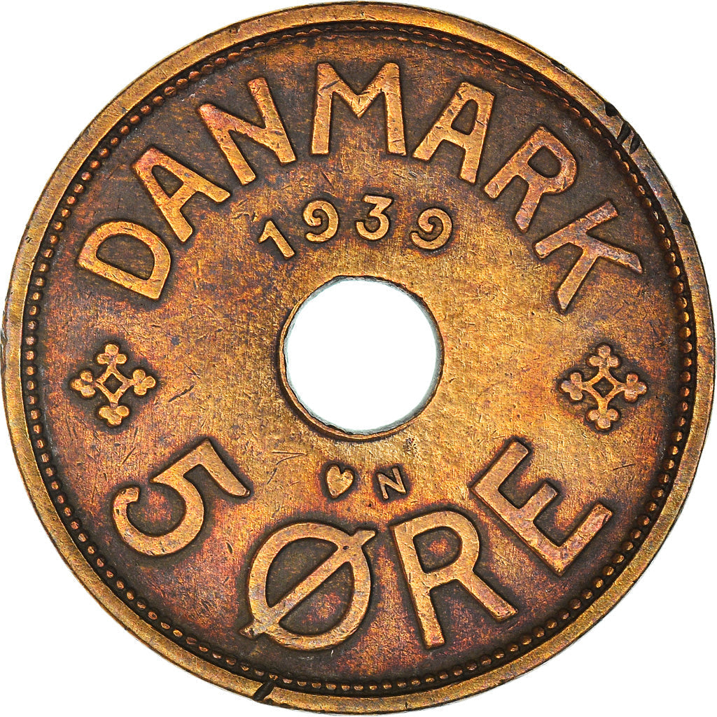 Danish Coin 5 Øre | Christian X | KM828 | Denmark | 1927 - 1940