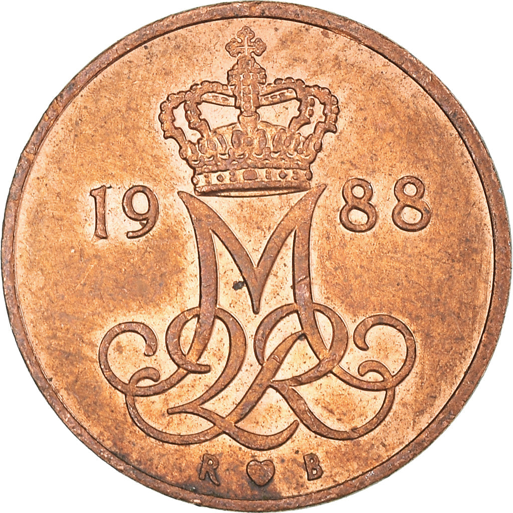 Danish Coin 5 Øre | Margrethe II Monogram | KM859 | Denmark | 1973 - 1988