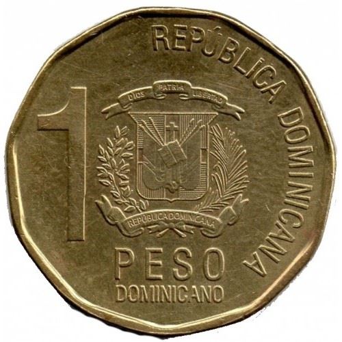 Dominican Republic | 1 Peso Coin | Juan Pablo Duarte | Diez | Km:124 | 2017 - 2022