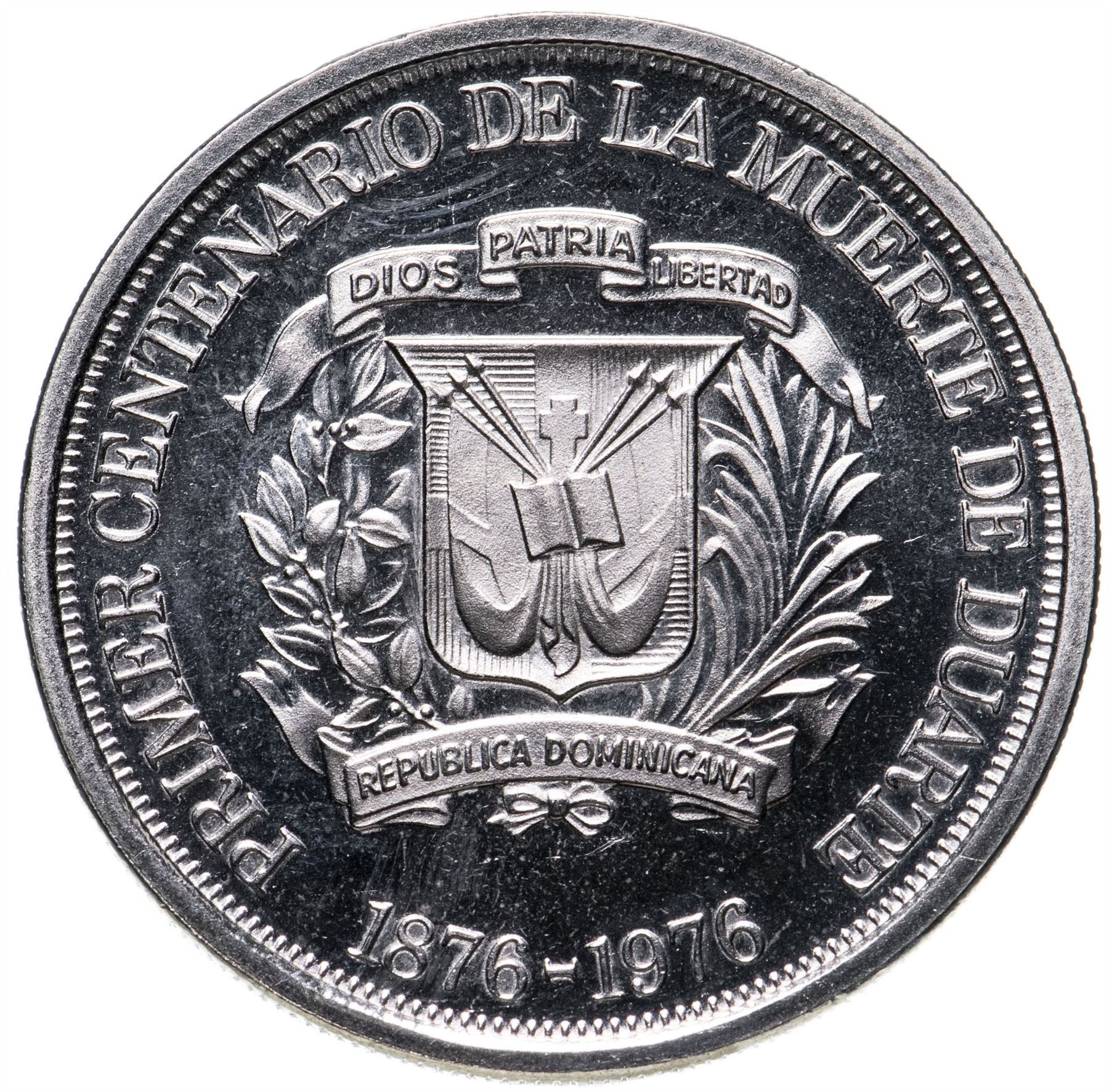 Dominican Republic 1 Peso Coin | Juan Pablo Duarte | KM45 | 1976