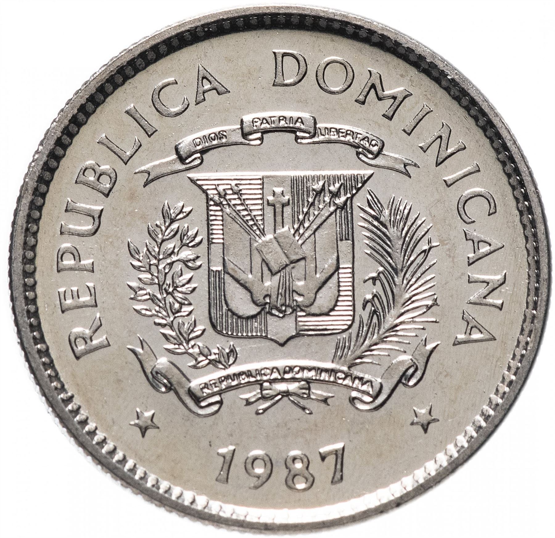 Dominican Republic 10 Centavos Coin | Juan Pablo Duarte | KM60 | 1983 - 1987