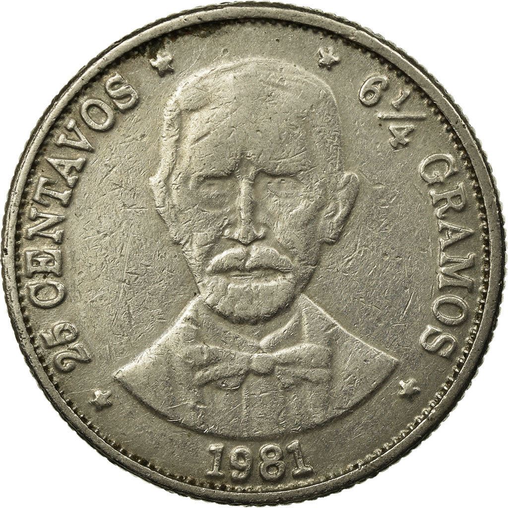 Dominican Republic 25 Centavos Coin | Juan Pablo Duarte | KM51 | 1978 - 1981