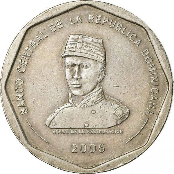 Dominican Republic 25 Pesos Coin | Gregorio Luperon | KM107 | 2005 - 2016