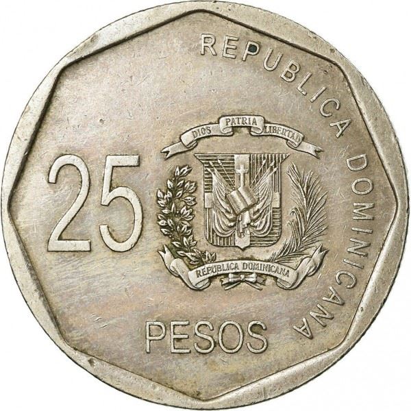 Dominican Republic 25 Pesos Coin | Gregorio Luperon | KM107 | 2005 - 2016