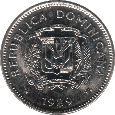 Dominican Republic 5 Centavos Coin | Natvie Drummer | KM69 | 1989