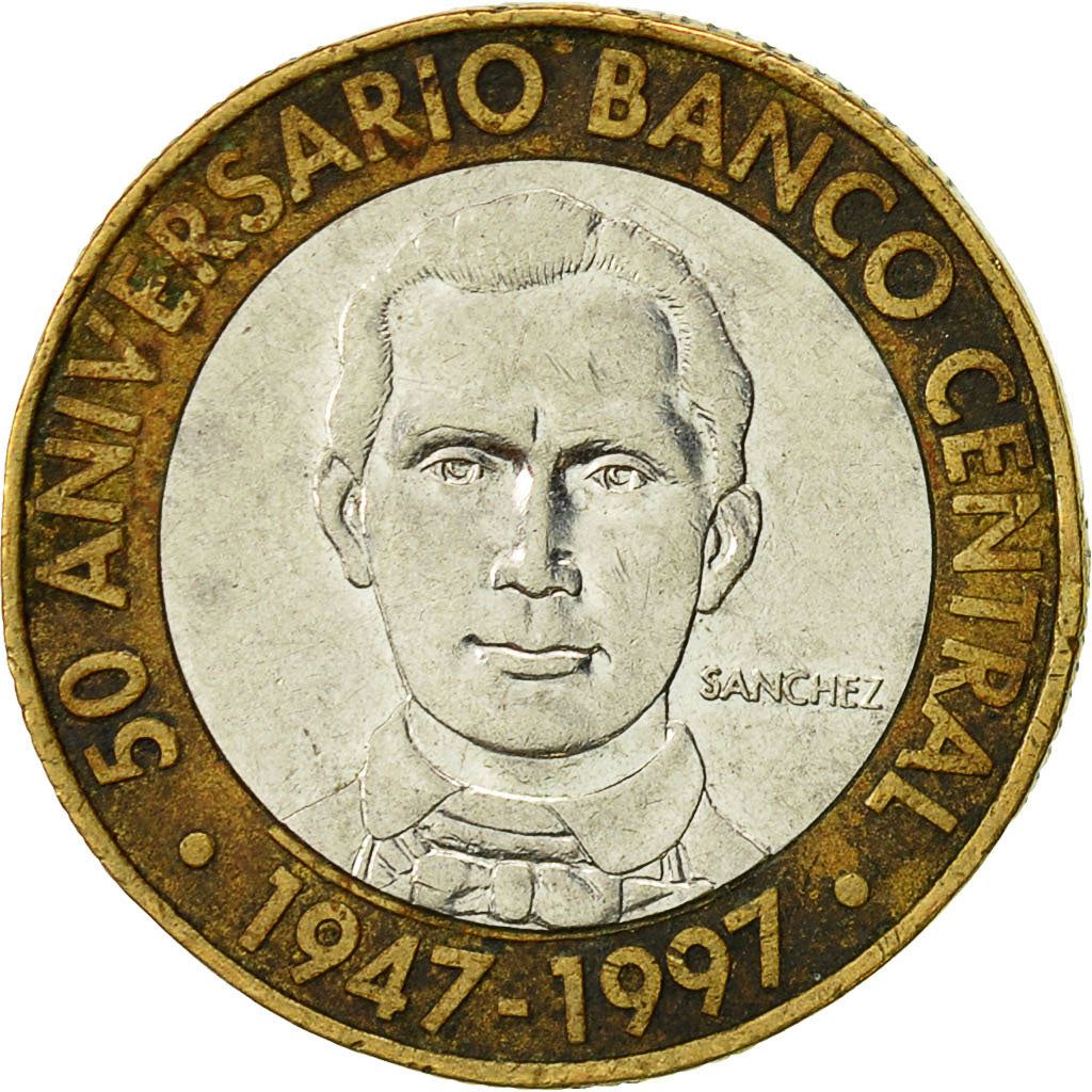 Dominican Republic | 5 Pesos Coin | Central Bank | Km:88 | 1997