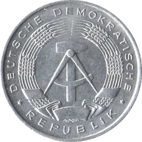 East German 1 Pfennig Coin | Hammer and Compass | Socialist Republic | German Democratic Republic | KM8 | 1960 - 1990