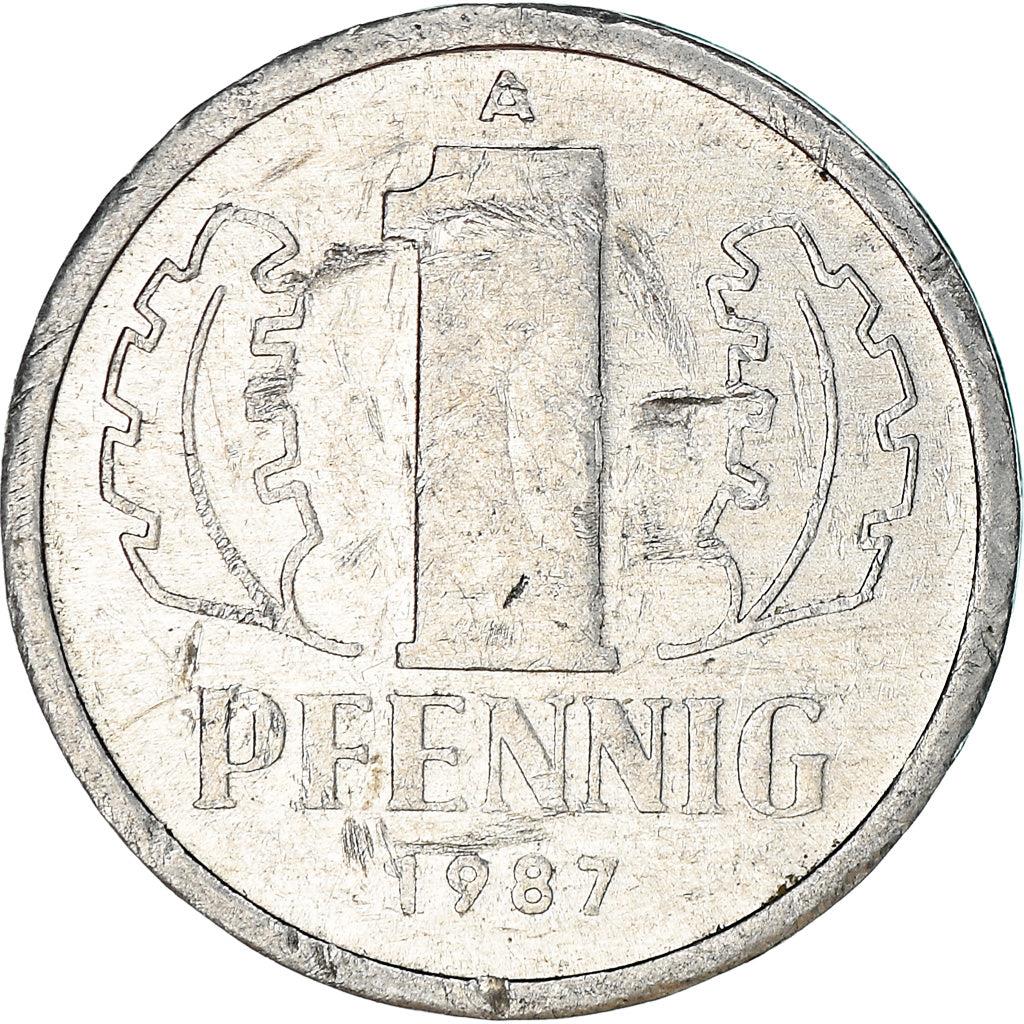 East German 1 Pfennig Coin | Hammer and Compass | Socialist Republic | German Democratic Republic | KM8 | 1960 - 1990