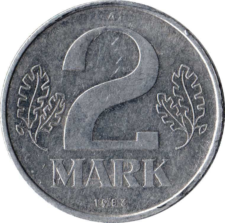 East German 2 Mark Coin | | Deutsche Demokratische Republik | KM48 1972 - 1990