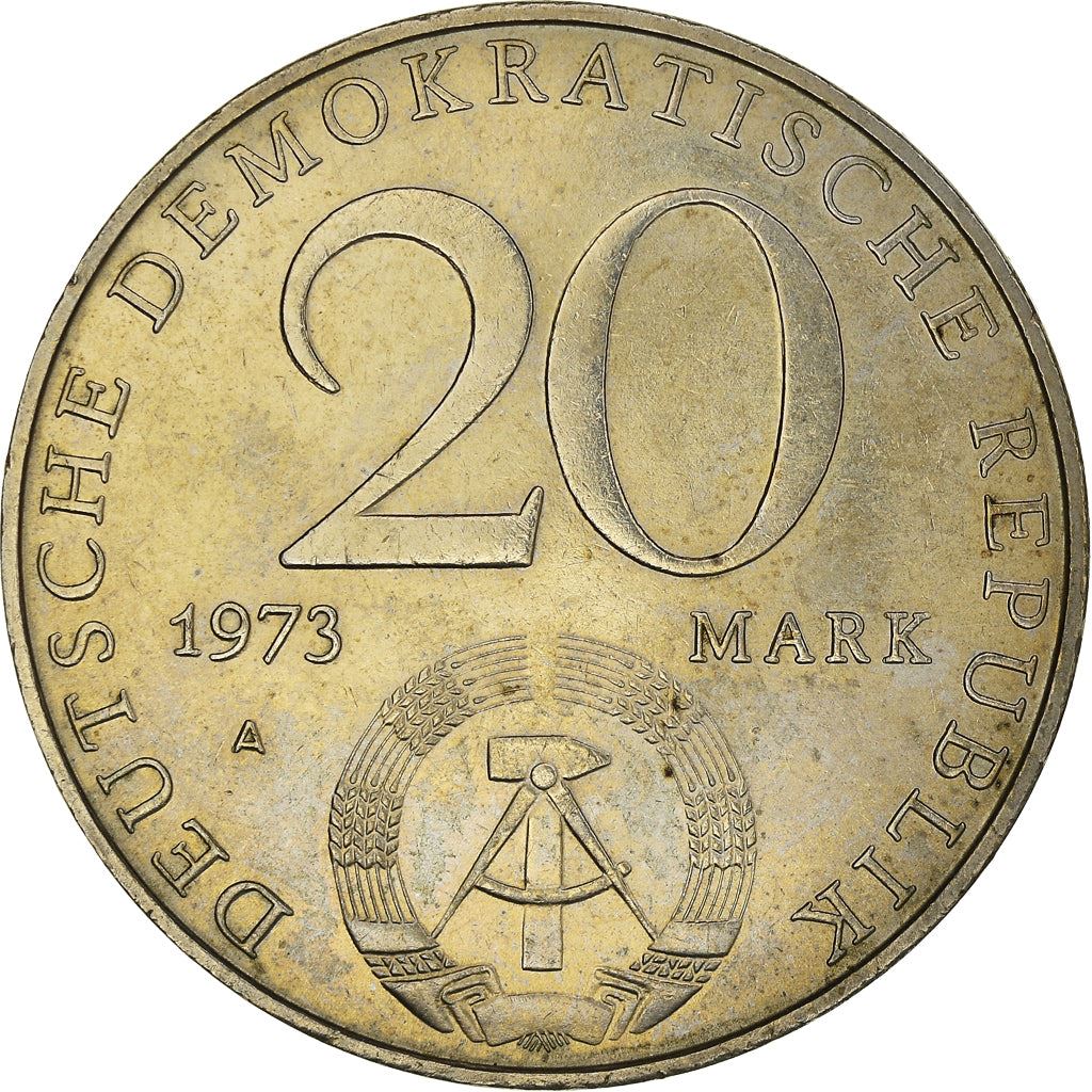 East German 20 Mark Coin | Otto Grotewohl | Deutsche Demokratische Republik | KM47 | 1973