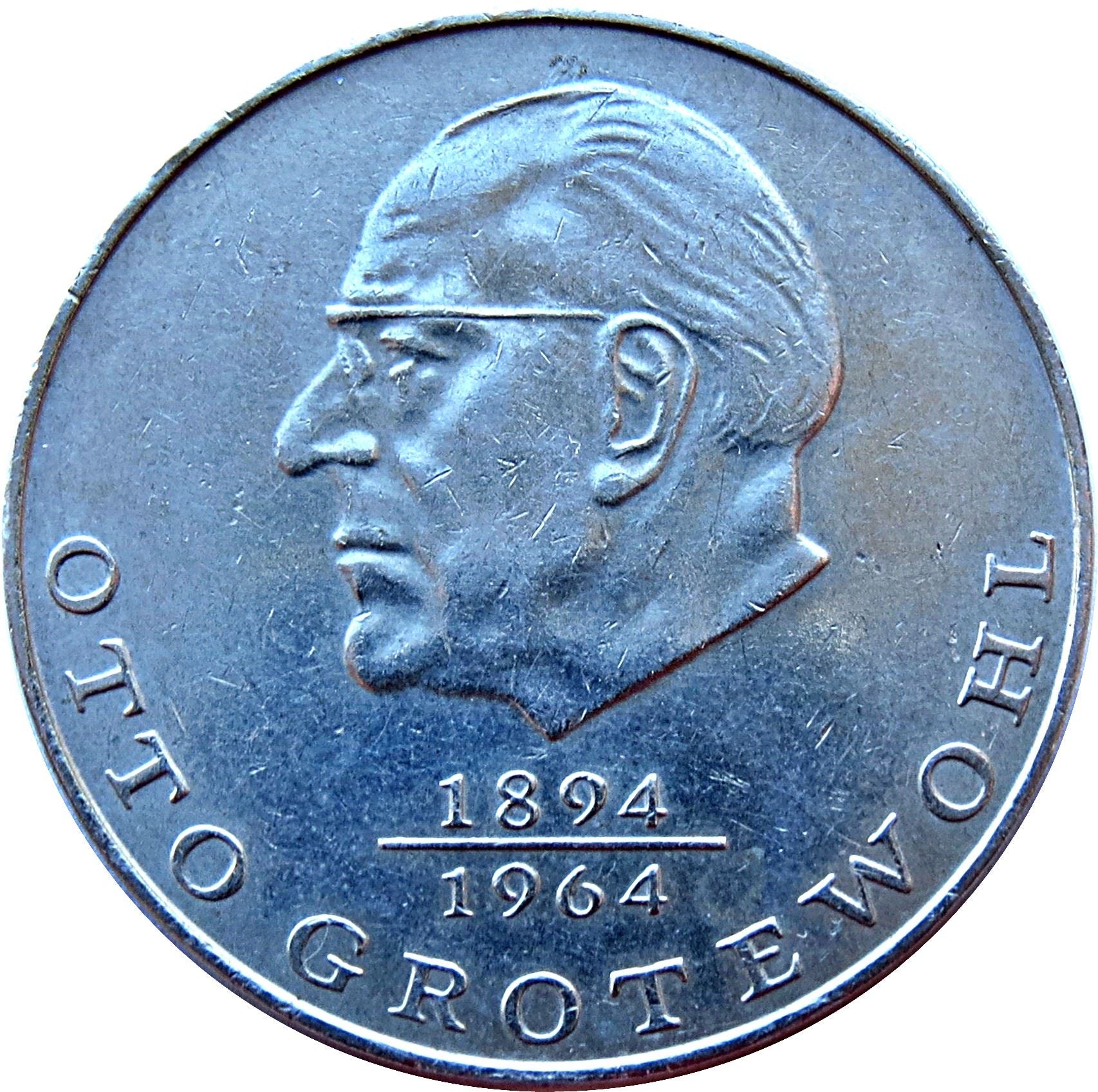 East German 20 Mark Coin | Otto Grotewohl | Deutsche Demokratische Republik | KM47 | 1973