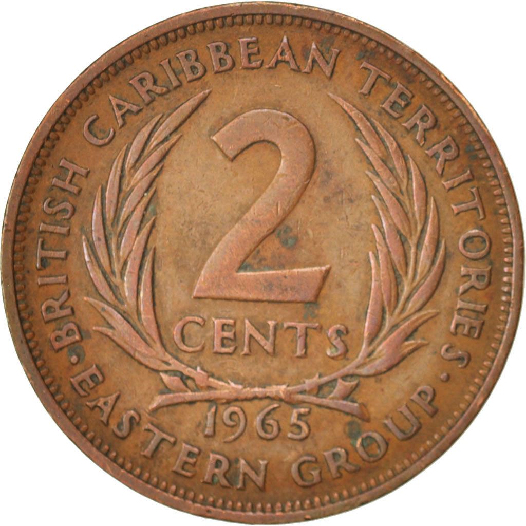 Eastern Caribbean States 2 Cents Coin | Queen Elizabeth II | Palm | KM3 | 1955 - 1965