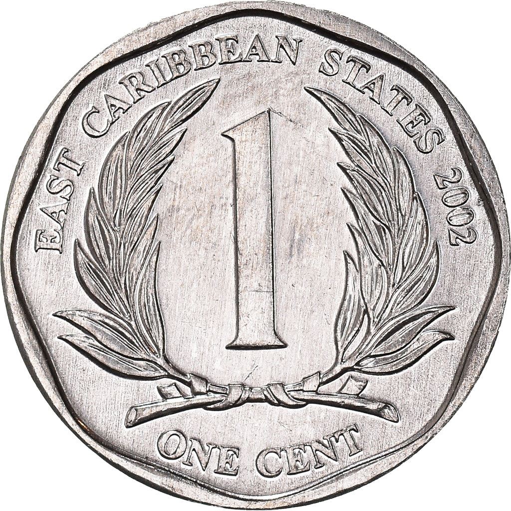 Eastern Caribbean States Coin 1 Cent | Queen Elizabeth II | Palm | KM34 | 2002 - 2013