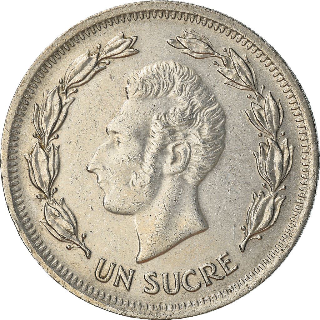 Ecuador 1 Sucre Coin | Antonio Jose de Sucre | KM83 | 1974 - 1977